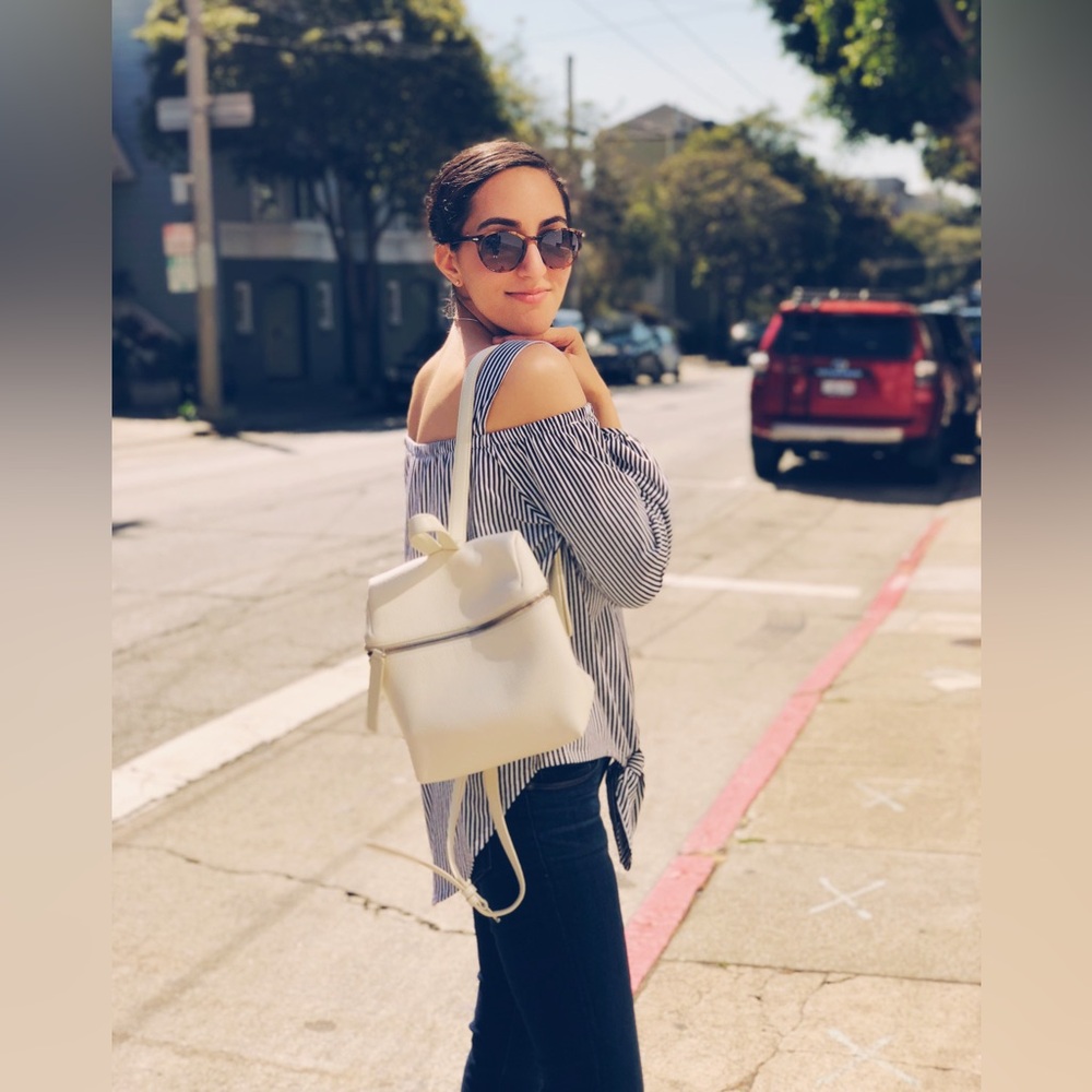KARA White Mini Backpack